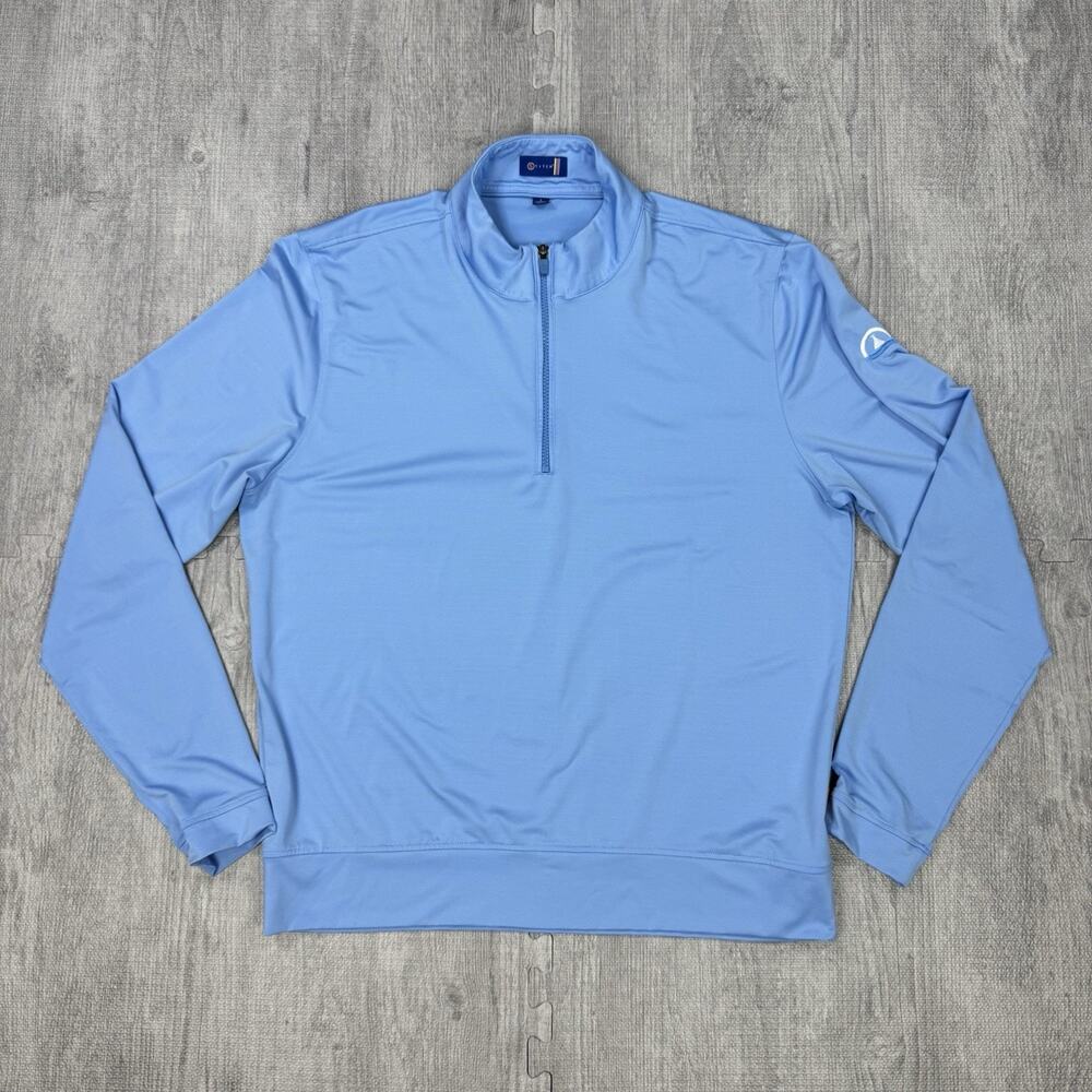 Stitch Golf Pullover Mens L Blue Lightweight 1/4 Zip Performance Stretch Preppy